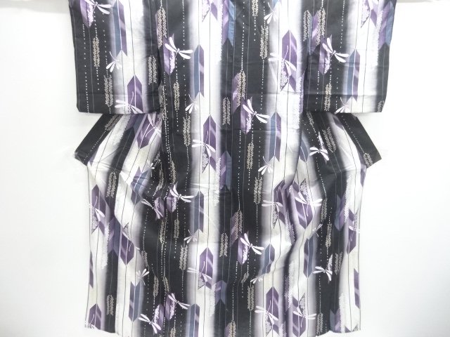 JAPANESE KIMONO / YUKATA / ARROW FEATHERS & DRAGONFLY